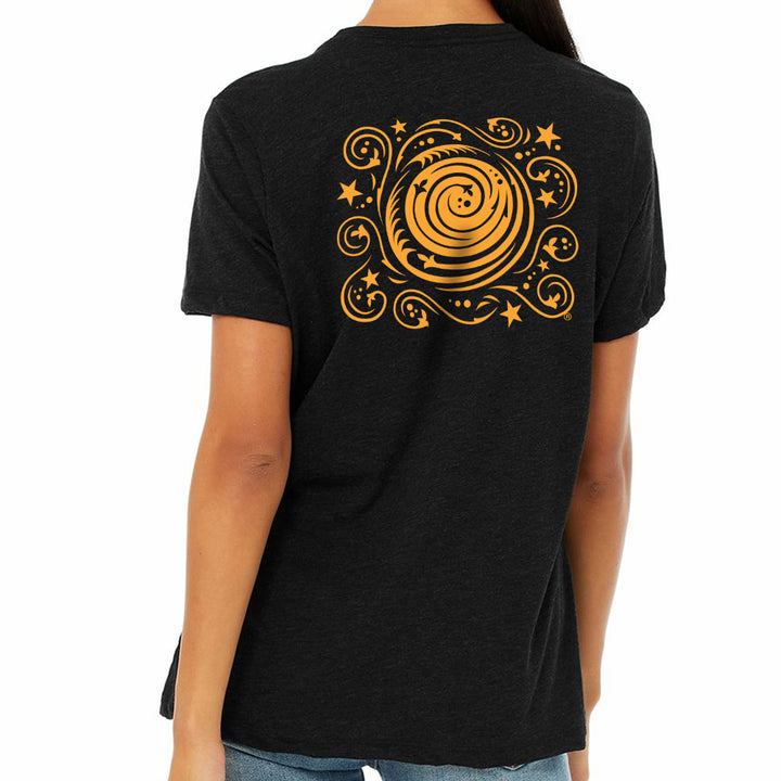 Black T-Shirt with Swirl on Back